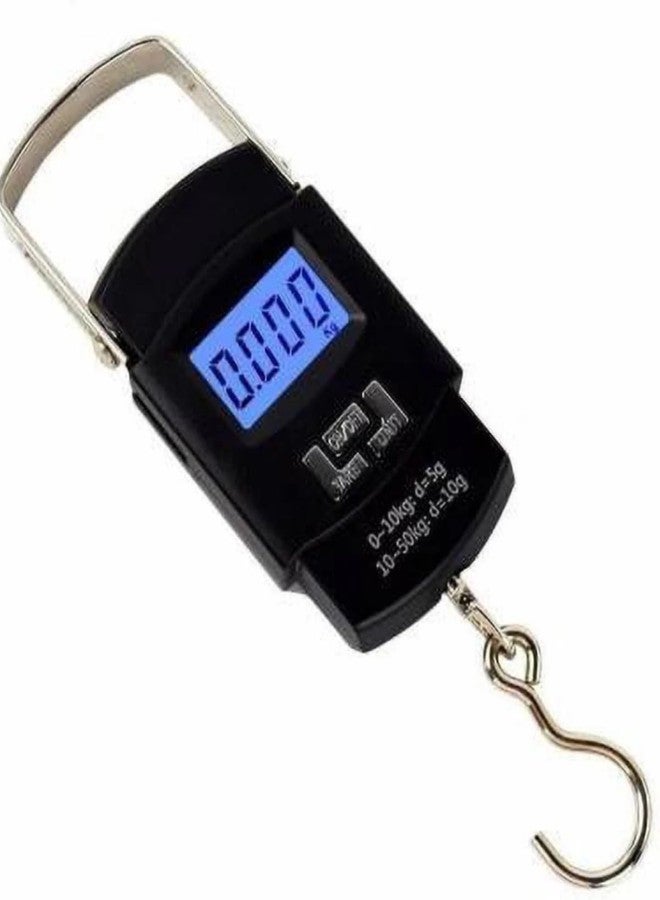 Weight Machine for Luggage, Wait Machine, Luggage Wighing Scale, Digital Weighing Scale, Bag Weighing Scale for Luggage, Electronic Portable Fishing Hook Type Digital LED Screen, 50 kg (Black) Vcx-253 - Image 1