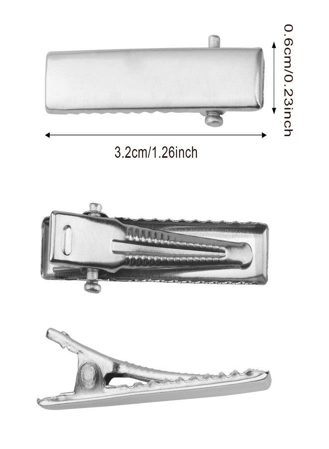 Hotop 200 Pieces Alligator Metal Hair Clips, Duck Bill Hair Clips for Bow Making, Flat Top Single Prong Hairpins Metal Hairclip for Styling DIY Craft Accessories(1.26 Inch) - Image 4