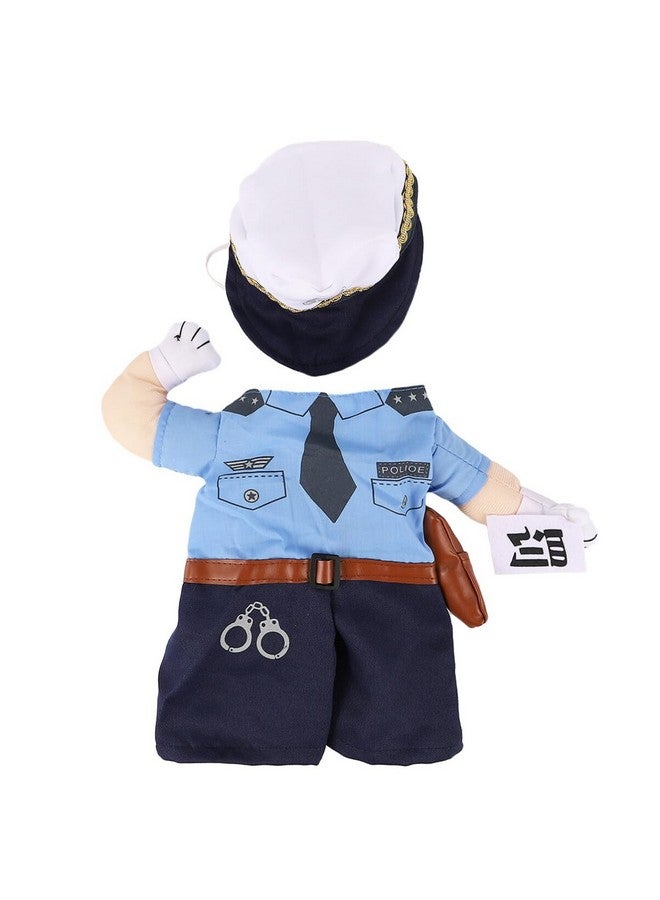 Pet Cat Funny Costume Pet Policeman Costume Halloween Small Dog Suit Police Dog Costume Halloween Costumes Police Costume For Pet Cat Cosplay Clothes Cat Funky Clothes Fabric Puppy - Image 1