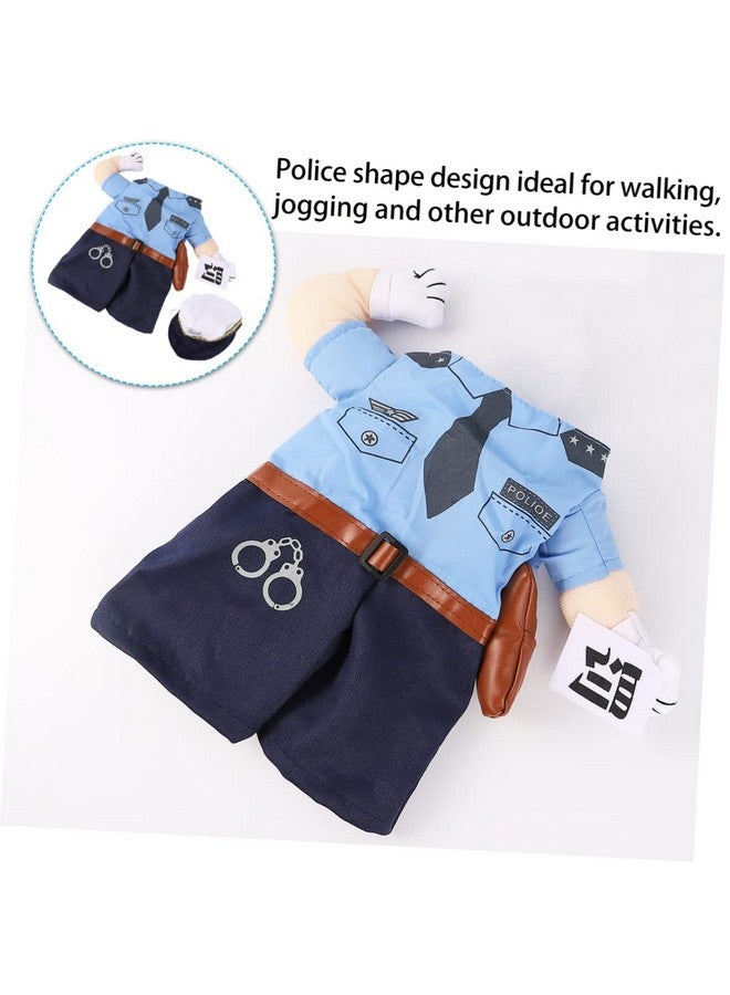 Pet Cat Funny Costume Pet Policeman Costume Halloween Small Dog Suit Police Dog Costume Halloween Costumes Police Costume For Pet Cat Cosplay Clothes Cat Funky Clothes Fabric Puppy - Image 3