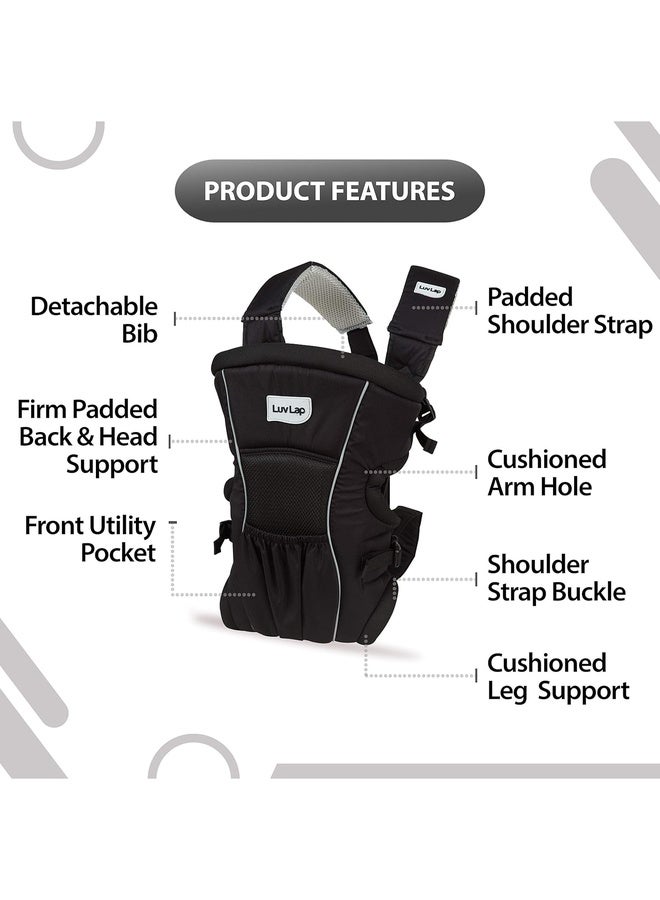 Luvlap Baby Carrier Blossom Black - 18172 - Image 3