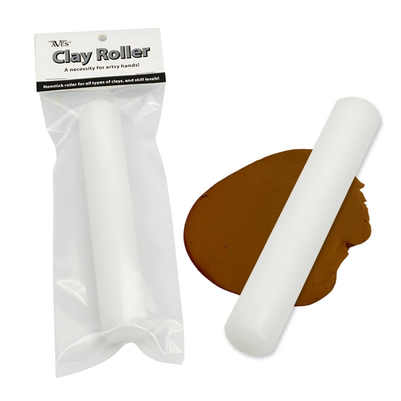 Aves Clay Roller Roll Stick Smooth and Precise Rolling Tool Nonstick Roller for Artistic Creations Round Tube Clay Bar Perfect for DIY Pottery Sculpting and Handmade Crafts White