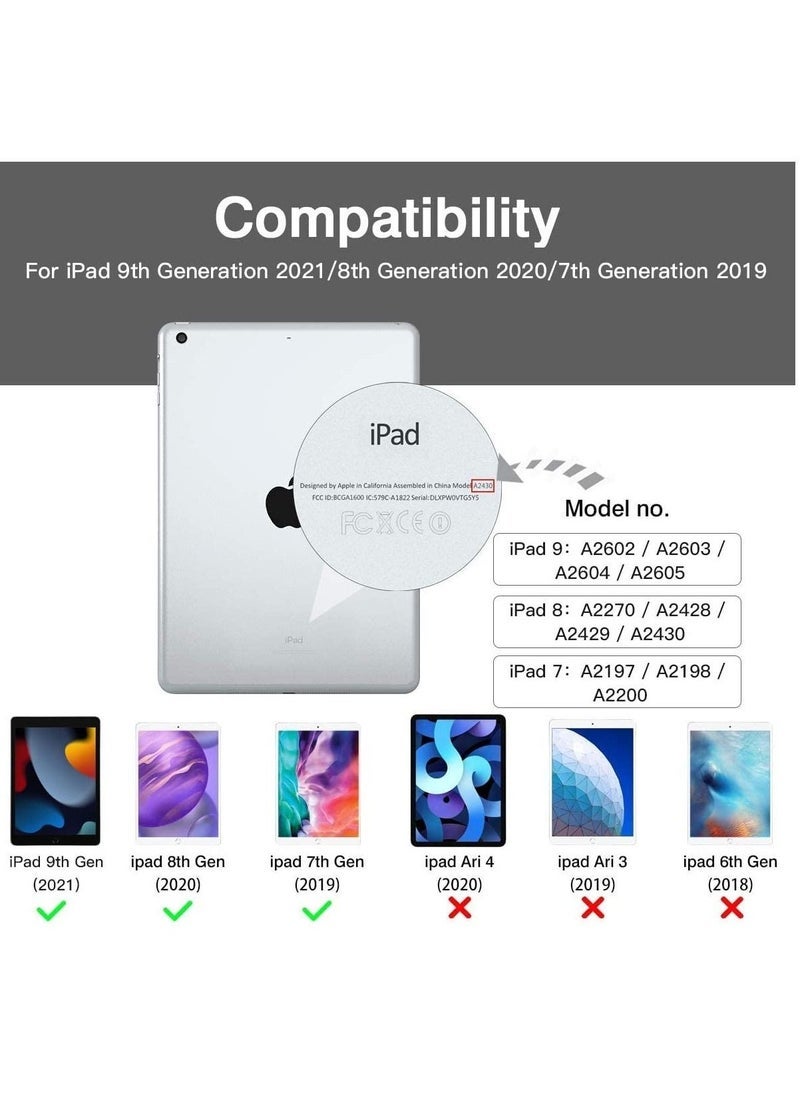 Gravity Case for iPad 8th Generation/iPad 10.2 Case 2020, Smart Folio Soft TPU Protective Case Cover with Apple Pencil Holder for iPad 8th/7th Gen, Auto Sleep/Wake, Full Body Protection - Sky Blue - Image 2