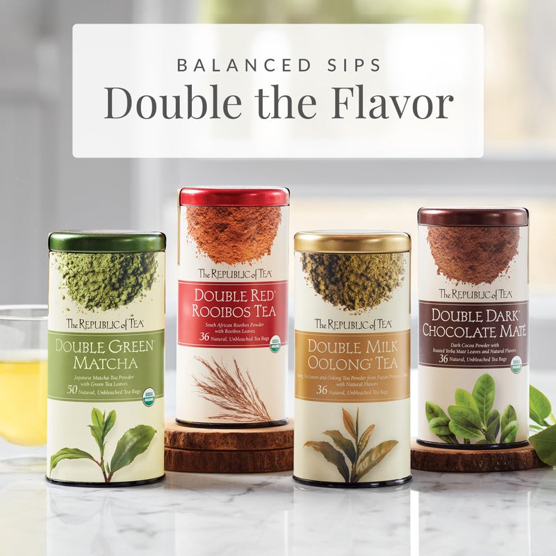 The Republic of Tea - Organic Double Dark Chocolate Maté, Naturally Caffeinated Yerba Maté, Steeps 36 Cups - Image 5