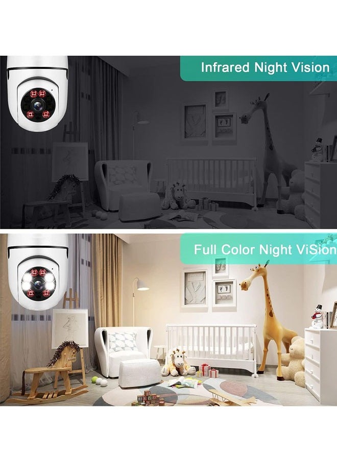 HQ - 2Pcs Light Bulb Security Camera 2.4GHz & 5G WiFi Outdoor 1080P E27 Light Socket Security Camera Indoor Home Security Cameras Smart Motion Detection for Home Security Motion Detection Two-Way Audio - Image 1