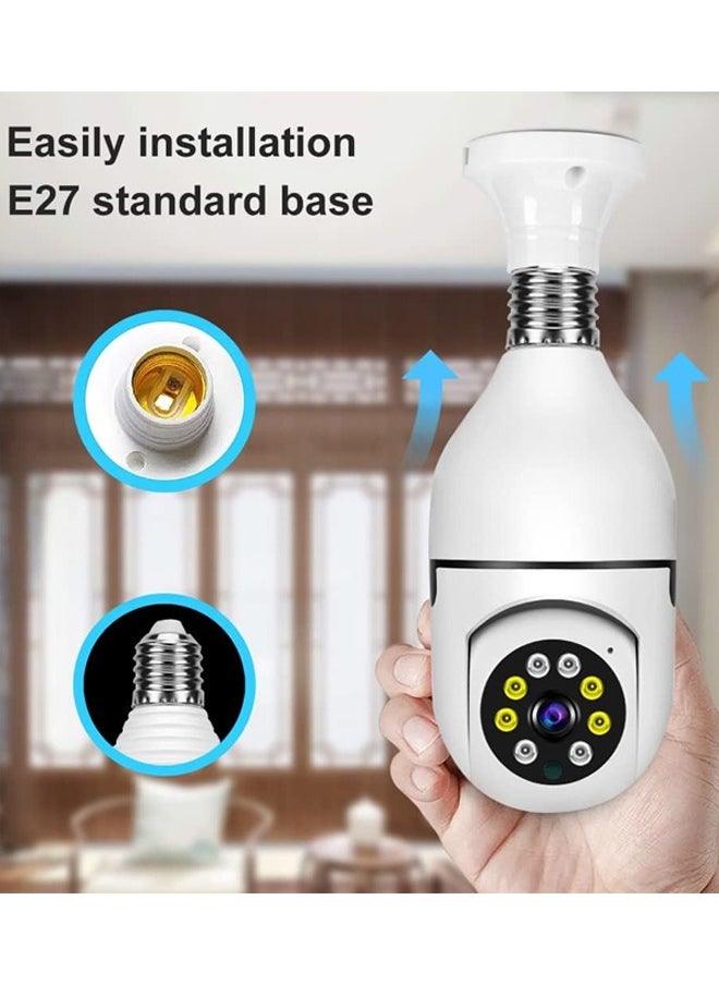HQ - 2Pcs Light Bulb Security Camera 2.4GHz & 5G WiFi Outdoor 1080P E27 Light Socket Security Camera Indoor Home Security Cameras Smart Motion Detection for Home Security Motion Detection Two-Way Audio - Image 1