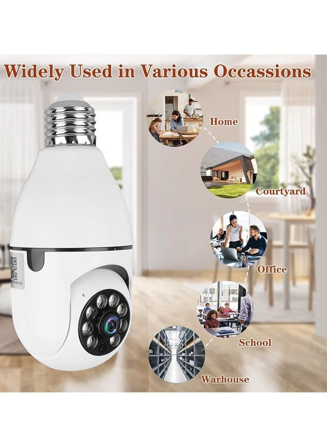HQ - 2Pcs Light Bulb Security Camera 2.4GHz & 5G WiFi Outdoor 1080P E27 Light Socket Security Camera Indoor Home Security Cameras Smart Motion Detection for Home Security Motion Detection Two-Way Audio - Image 1