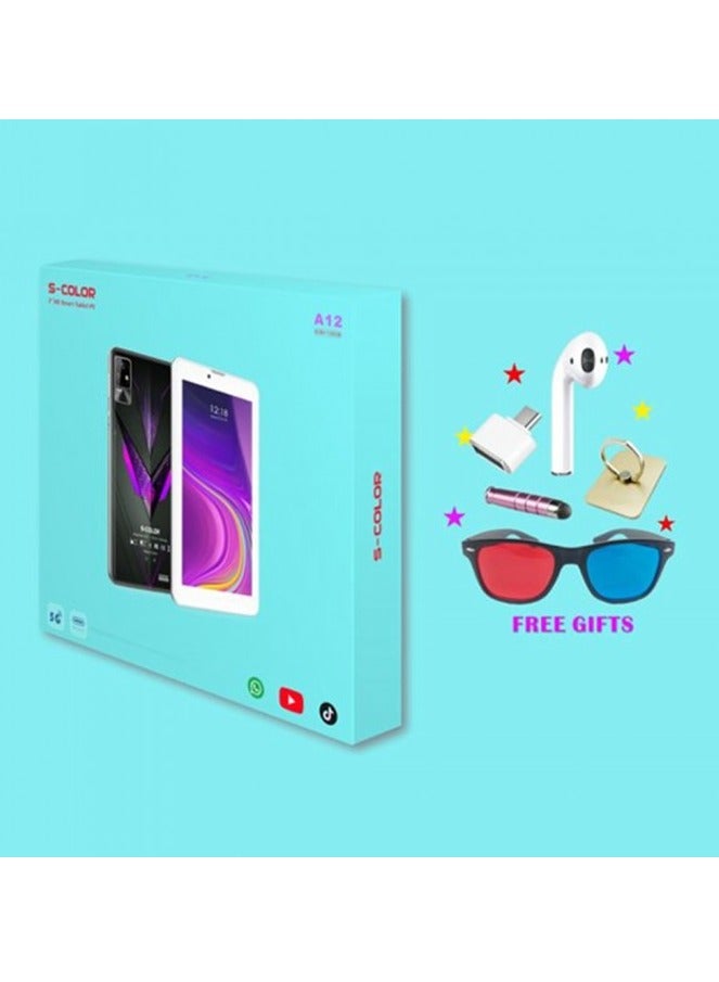 S-Color A12 Android Smart Tablet 7-Inch Dual SIM Multicolor 6GB RAM 128GB ROM 5G - Image 2
