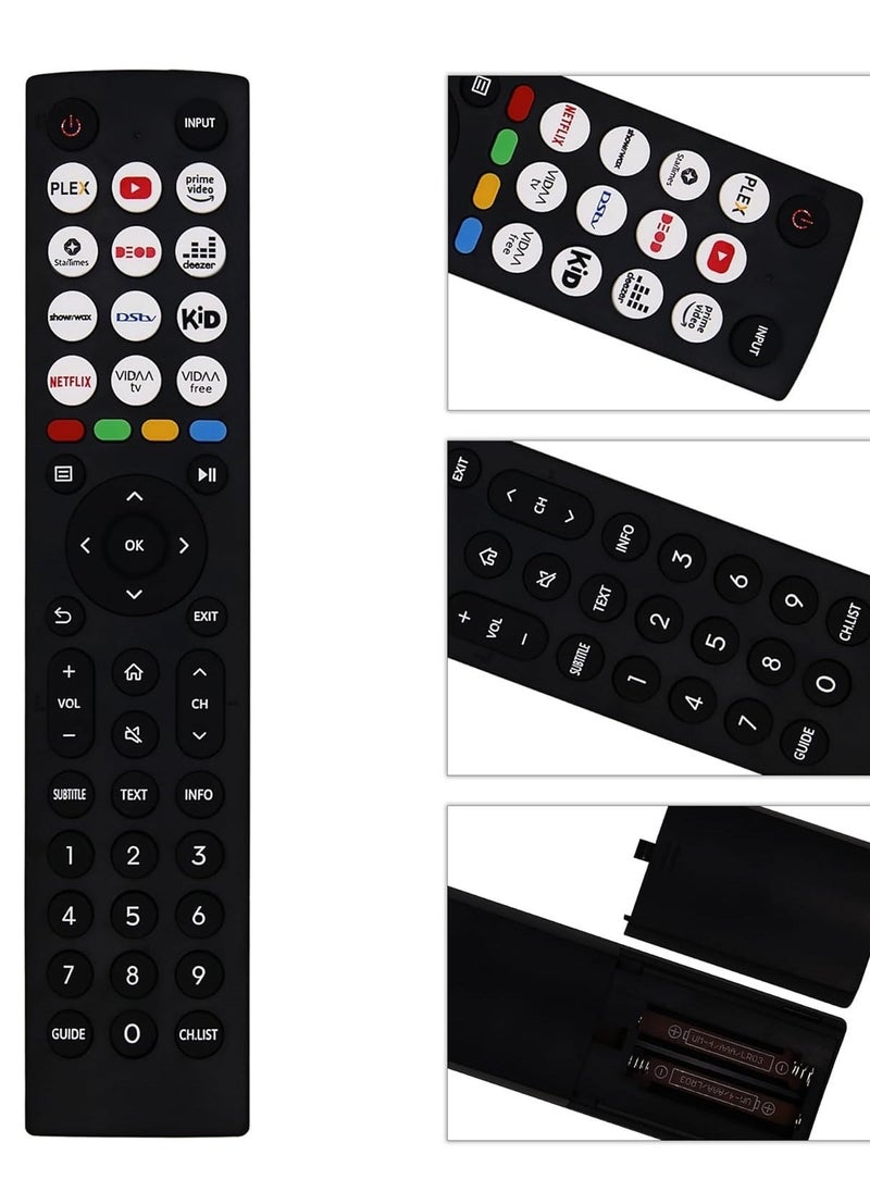 ELTRAZONE New Universal Replacement Remote Control for Hisense TV – Compatible with Hisense Vida 40A4KV, 32A4KV, 43A4KV, 43A4KV NJAL NKHM – No Setup Required with Battery Included - Image 3