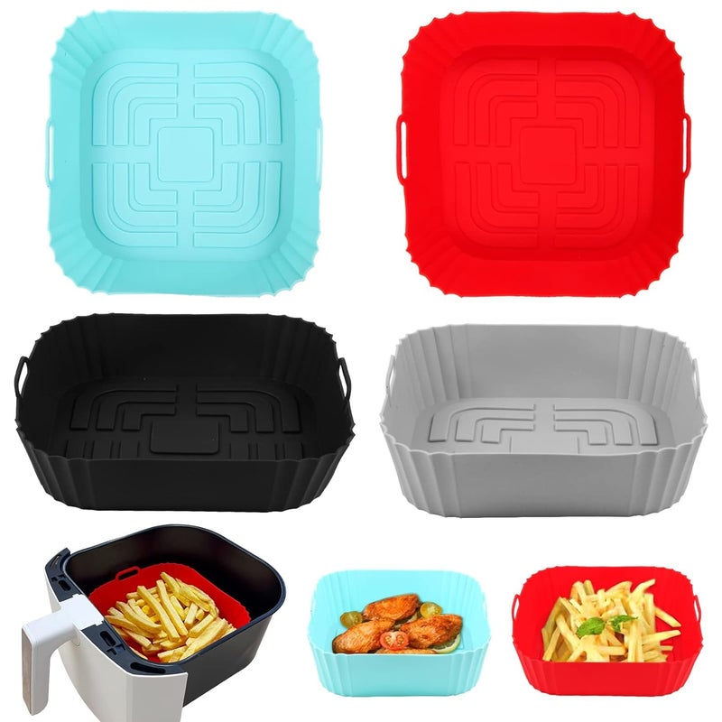 Takositio TakositioSilicone Air Fryer Liners4pcs Reusable Liners SquareFood Safe Air Fryers Oven AccessoriesReplacement of Flammable Parchment Liner PaperSilicone Baking - Image 2