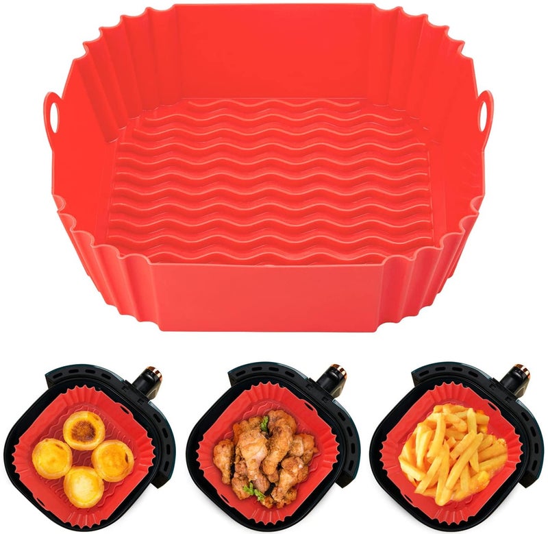 Takositio TakositioSilicone Air Fryer Liners4pcs Reusable Liners SquareFood Safe Air Fryers Oven AccessoriesReplacement of Flammable Parchment Liner PaperSilicone Baking - Image 3