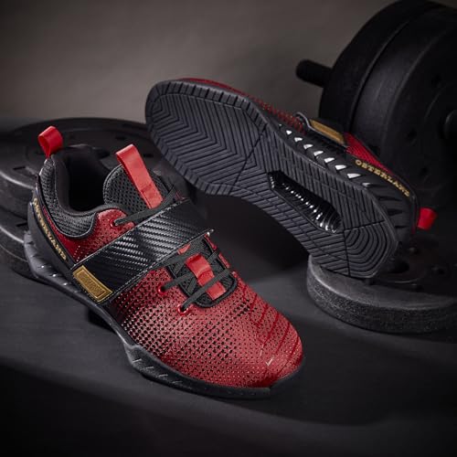 Osterland Weightlifting Shoes: High-Performance Footwear for Gym Powerlifting, Specifically Designed for Heavy Lifting, Deadlifting, Weight Training, Squat Shoes for Men Women Black/Red - Image 2