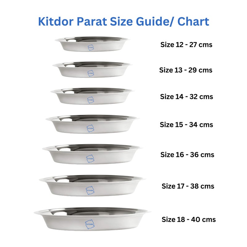 Kitdor Stainless Steel Atta Parat for Dough Kneading (Extra Small) | Multipurpose Mixing Parat for Serving, Mixing & Storing | Dough Bowl for Kitchen and Organizing Veggies (Size-12, Diameter- 27 cm) - Image 3