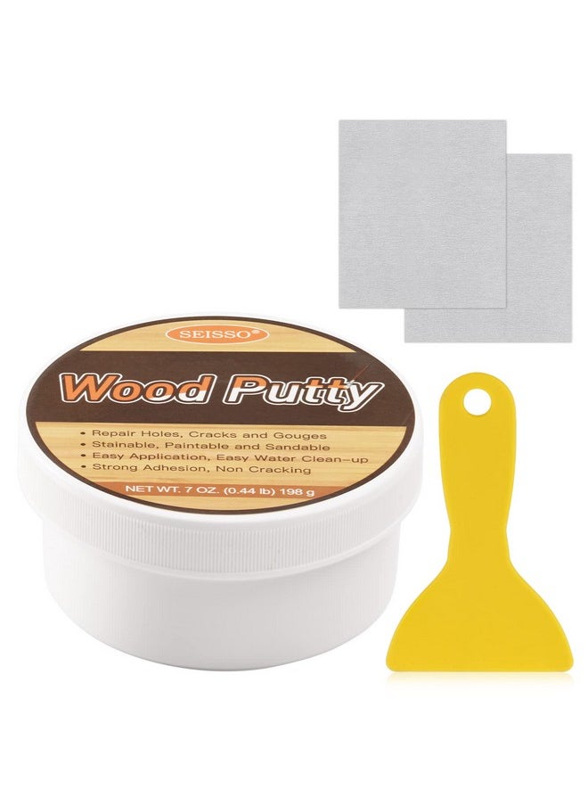 SEISSO SEISSO Wood Putty, Water-Based Wood Filler, White Wood Putty for Trim, Wood Filler Paintable, Stainable, Wood Furniture Repair kit - Restore Wooden Table, Cabinet, Floors, Door  - Image 1