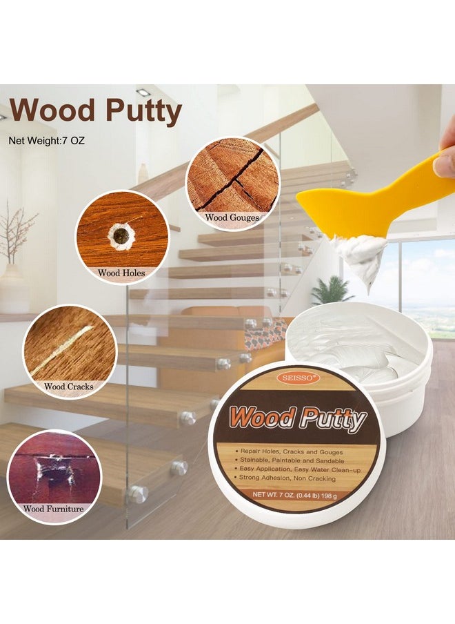 SEISSO SEISSO Wood Putty, Water-Based Wood Filler, White Wood Putty for Trim, Wood Filler Paintable, Stainable, Wood Furniture Repair kit - Restore Wooden Table, Cabinet, Floors, Door  - Image 2