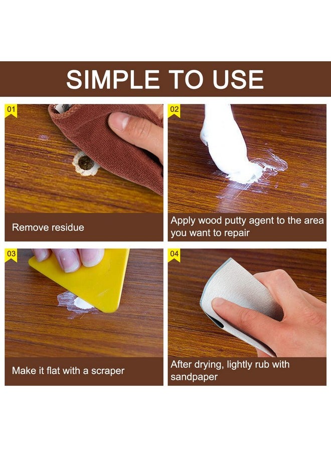SEISSO SEISSO Wood Putty, Water-Based Wood Filler, White Wood Putty for Trim, Wood Filler Paintable, Stainable, Wood Furniture Repair kit - Restore Wooden Table, Cabinet, Floors, Door  - Image 4