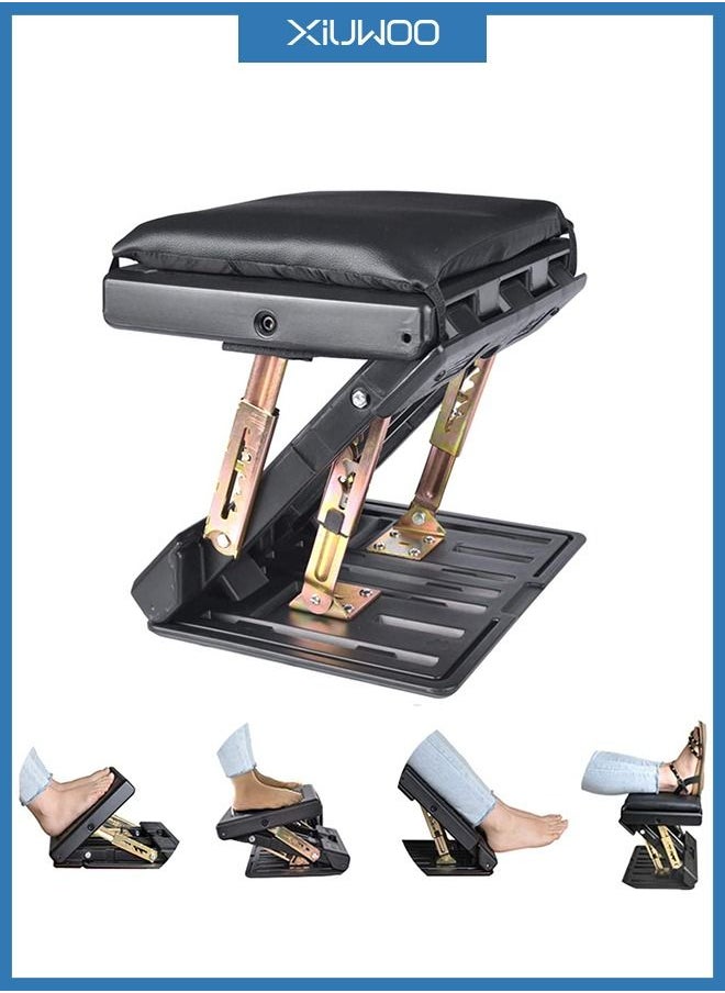 XiuWoo Portable Ergonomic Removable Soft Adjustable Footrest with Removable Soft Foot Rest Pad and Massaging Beads  - Image 1