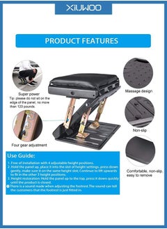 XiuWoo Portable Ergonomic Removable Soft Adjustable Footrest with Removable Soft Foot Rest Pad and Massaging Beads  - Image 5