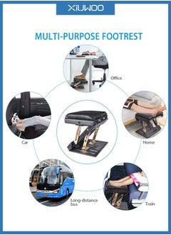 XiuWoo Portable Ergonomic Removable Soft Adjustable Footrest with Removable Soft Foot Rest Pad and Massaging Beads  - Image 4