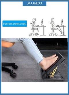 XiuWoo Portable Ergonomic Removable Soft Adjustable Footrest with Removable Soft Foot Rest Pad and Massaging Beads  - Image 3