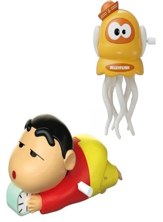 ACROWN ألعاب أخطبوط تعمل بالمفتاح للأطفال من ACROWN، ألعاب قنديل البحر تعمل بالمفتاح للأطفال الرضع، لعبة أخطبوط زاحف راقص بخمسة أرجل للأطفال (مجموعة من لعبتين) - Image 1