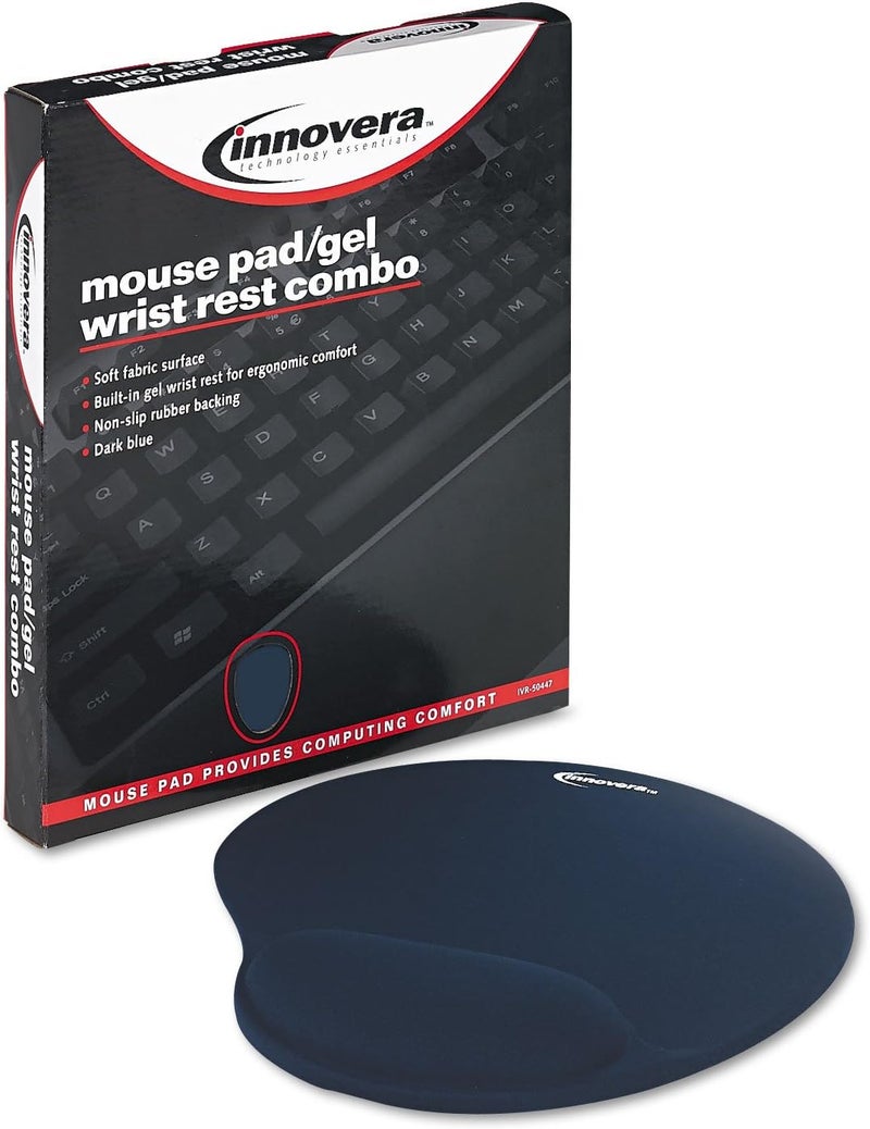 Innovera IVR50447 1038 in x 878 in Nonskid Base Mouse Pad with Gel Wrist Pad  Blue - Image 2