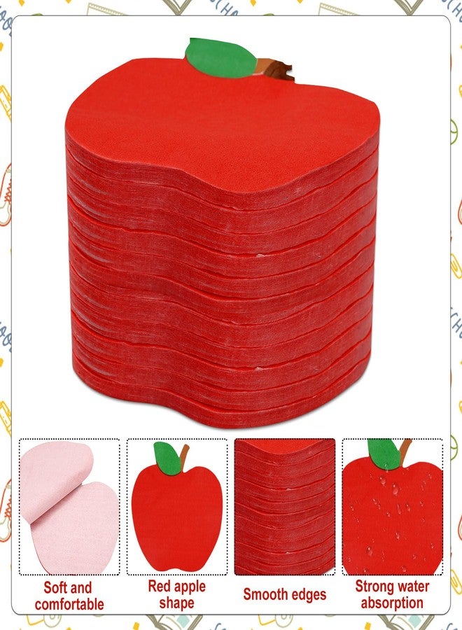 Whaline 100 Pack Back to School Napkins Red Apples Disposable Paper Napkins School Season Apples Dinner Napkins for First Day of School Party Celebration Supplies Table Decorations - Image 3