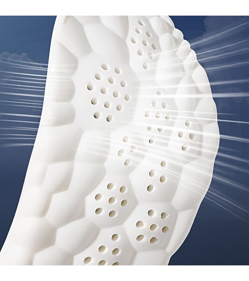 4 Pcs Or 2 Pairs Unisex Gray Shoe Insoles EU45-46 Group Highly Elastic Soft Breathable Shock Absorbing - Image 5