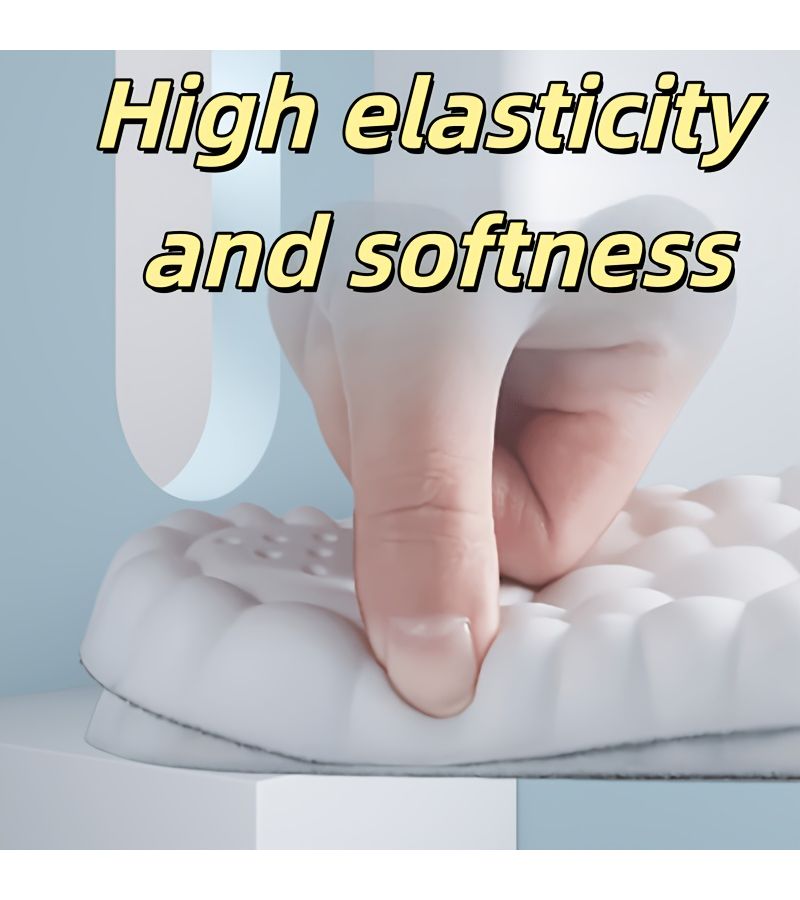 4 Pcs Or 2 Pairs Unisex Gray Shoe Insoles EU45-46 Group Highly Elastic Soft Breathable Shock Absorbing - Image 1