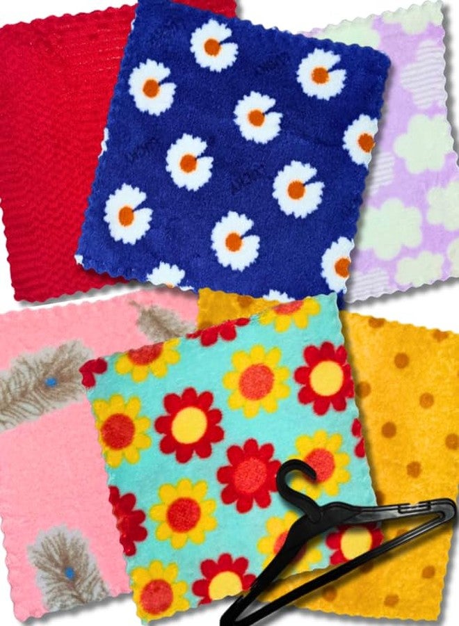 Quarya Cotton Face Towels Soft Hankies Small Printed Handkerchief Reusable Napkins for Kids Adults Girls and Boys Multicolour (25x25CM) (Pack of 6 Plus 1 Hanger)