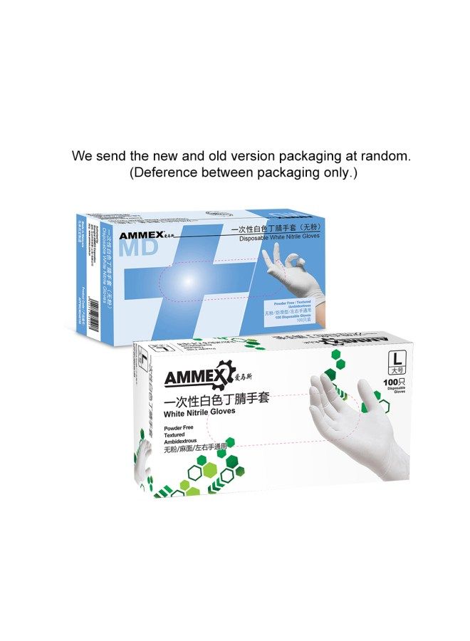 NIBEMINENT 100-Piece Disposable Gloves White 22.5x12x6centimeter - Image 2