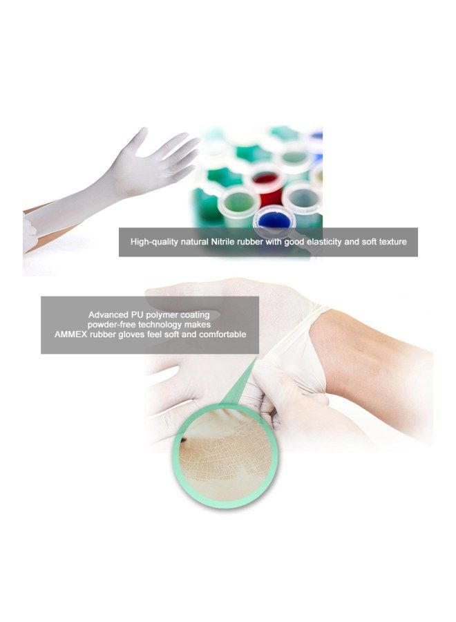 NIBEMINENT 100-Piece Disposable Gloves White 22.5x12x6centimeter - Image 5