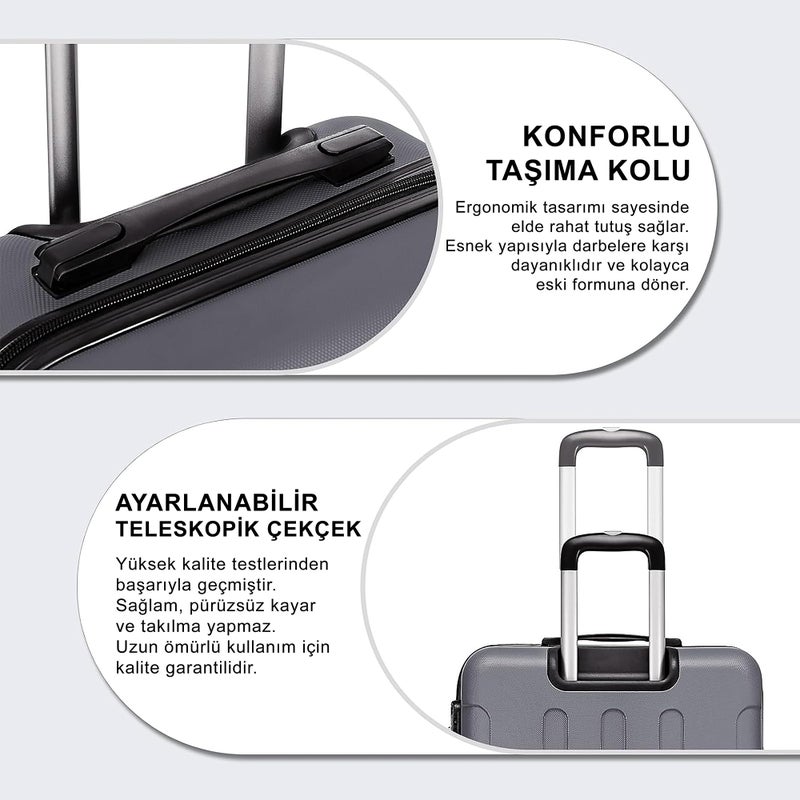 ANTHONY JACKSON 3 Piece ABS Luggage Set â€“ Lightweight Suitcases with Spinner Wheels â€“ 3 Different Sizes â€“ TSA Lock â€“ Hard Shell Travel Luggage for Men & Women - Image 4