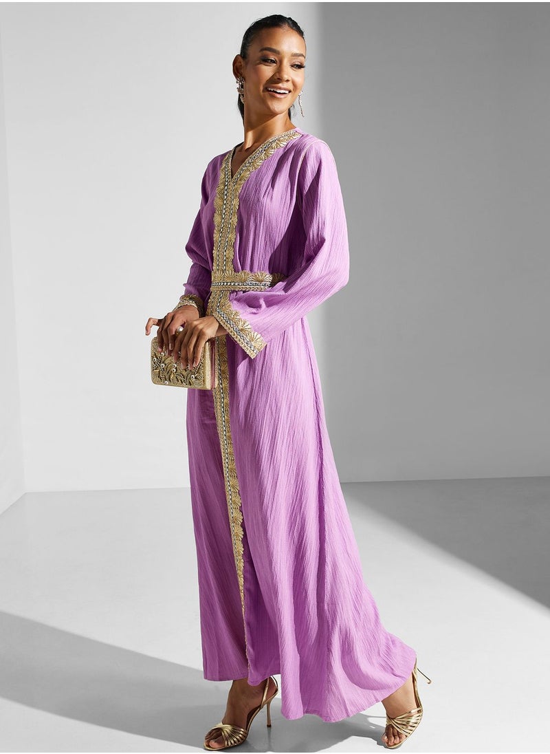 Khizana - Dress With Embroidered Panel - Image 1