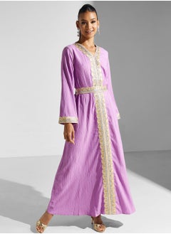 Dress With Embroidered Panel