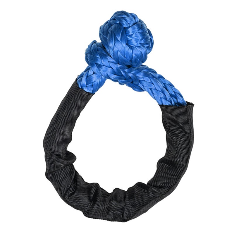 Soft Shackle 17 Tons Breaking Strength Heavy Duty Polymeric Polyethylene Road Recovery Rope for Offroad Blue - Image 4