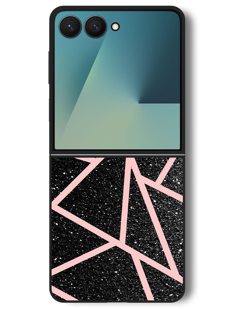 Theodor Case Compatible with Samsung Galaxy Z Flip 7 - 6.9 Inch Protection Shockproof Bumper Cover Pink lines - Image 1