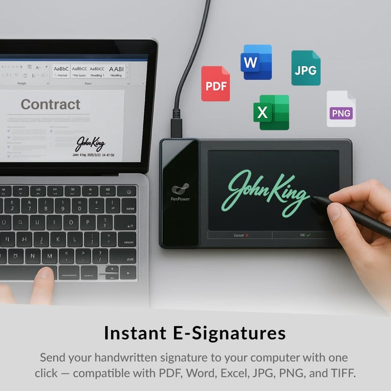 PenPower ePaper SignPad - e-Signature on MS Word, PDF, JPG and PNG with timestamp - Image 2