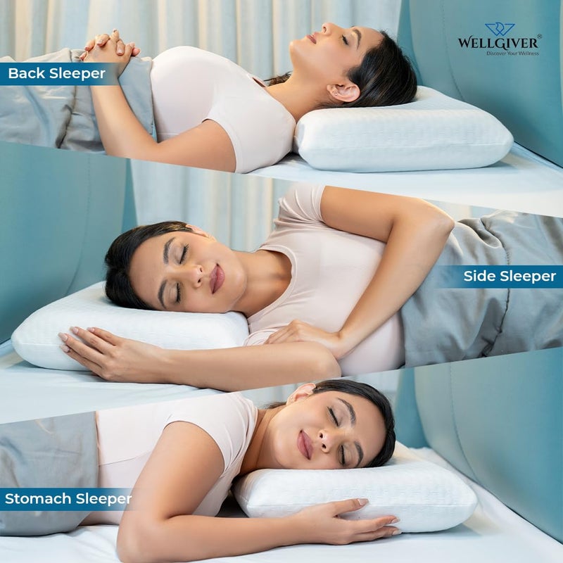 WELLGIVER WELLGIVER Orthopedic Memory Foam Deep Sleep Pillow 2 Years Warranty Design for Neck Shoulder Pain Relief 20 x 13 x 4 Inch Standard Removable Zipper Cover Pack 1 - Image 5