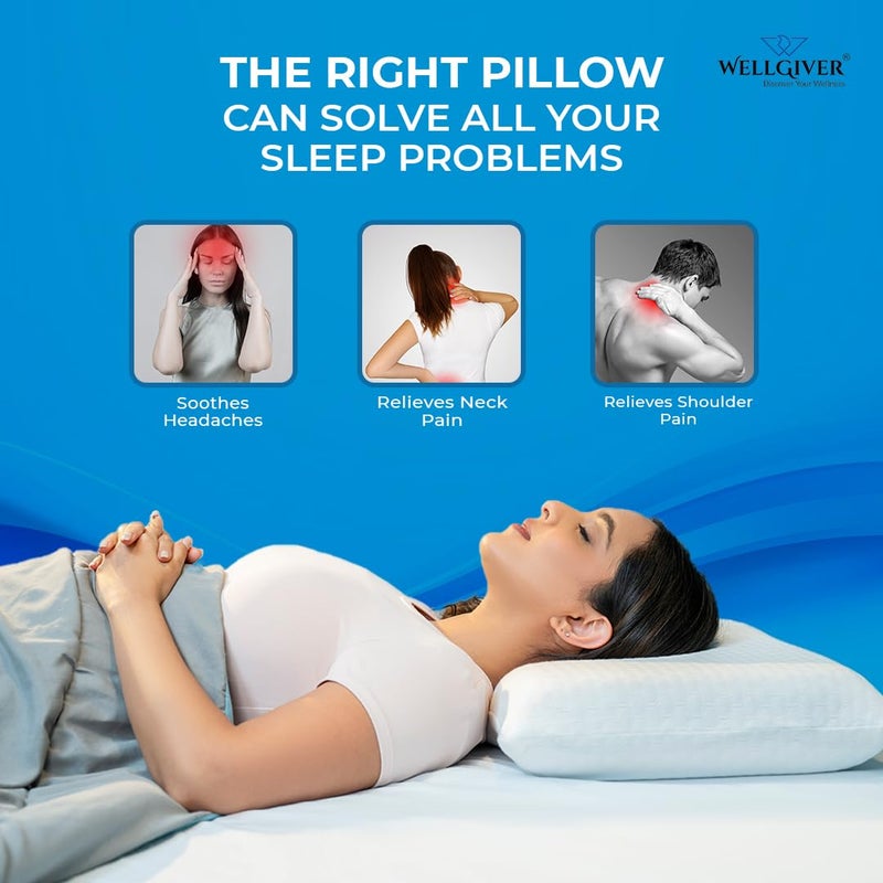 WELLGIVER WELLGIVER Orthopedic Memory Foam Deep Sleep Pillow 2 Years Warranty Design for Neck Shoulder Pain Relief 20 x 13 x 4 Inch Standard Removable Zipper Cover Pack 1 - Image 4