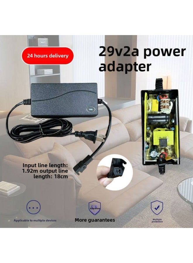 Loquat Applicable To The Family Chivas First Class Electric Massage Sofa 29V1.8A2A Power Cord Adapter Charger-Color:Two-wire 29V2A (Universal 29V1.8A/1.6A/1.5A), Bus Length 2.1 Meters - Image 1