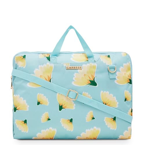 Caprese Barbara Laptop Bag Large (E) Soft Blue|Stylish Laptop Handbag for Women, 16-Inch Laptop Compatible Spacious Office Bag with Smart Sleeve, Adjustable & Detachable Strap - Image 1