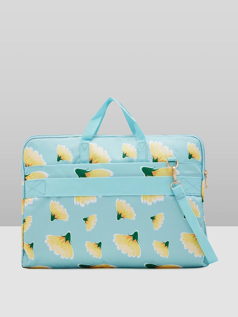 Caprese Barbara Laptop Bag Large (E) Soft Blue|Stylish Laptop Handbag for Women, 16-Inch Laptop Compatible Spacious Office Bag with Smart Sleeve, Adjustable & Detachable Strap - Image 2