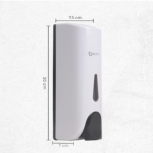 Robustt Manual Wall Mounted Liquid Soap Dispenser - White (300 ml, Pack of 2) - with Adhesive Hooks| Leak-Proof, Transparent Window, Easy Installation - Ideal for Bathroom, Kitchen, Hotels, Offices - Image 4