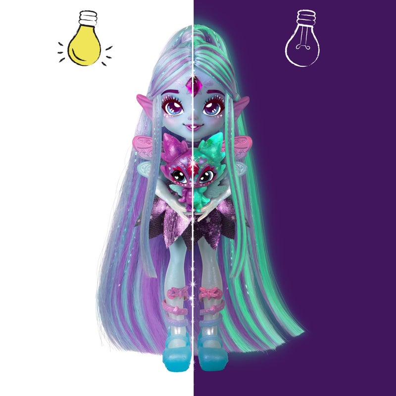 Magic Mixies باقة ماجيك ميكسيز بيكسلينغز ديلوكس، فليت اليعسوب، كشف اللمعان، أنشئ واخلط جرعة تكشف سحرًا عن دمية بيكسلينغ بطول 6.5 بوصة داخل زجاجة الجرعة - ميني ميكسيز حصرية و6 ملحقات شعر - Image 5