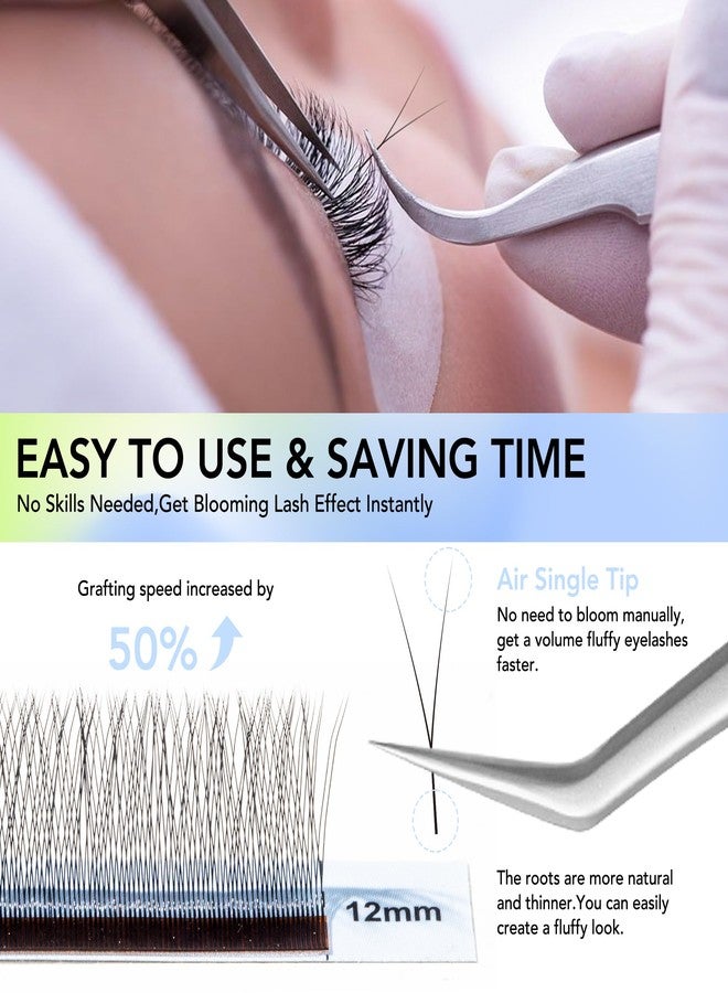 Natuhana 2D Y Shape Lash Extensions Easy Fan Russian Volume Y Eyelash C/D/L/LU Curl 0.07mm Natural Y Shaped 12 Rows Premade Eye Lashes Supply(Black,0.07D,9-15mm) - Image 3