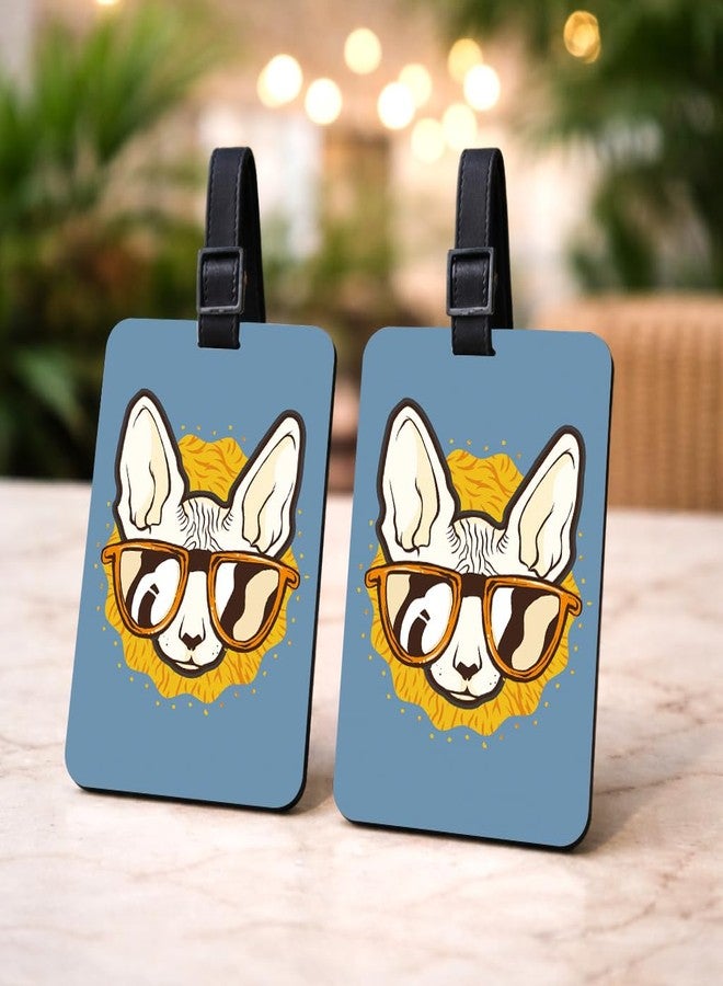 tinywalk Wooden Bag Tags Set of 2 - Blue World Map Design, 2.75 x 3.75 in (7 x 9.5 cm), Adjustable Reusable Strap, Bag Tag for Luggage, Duffel & Backpack - Image 1