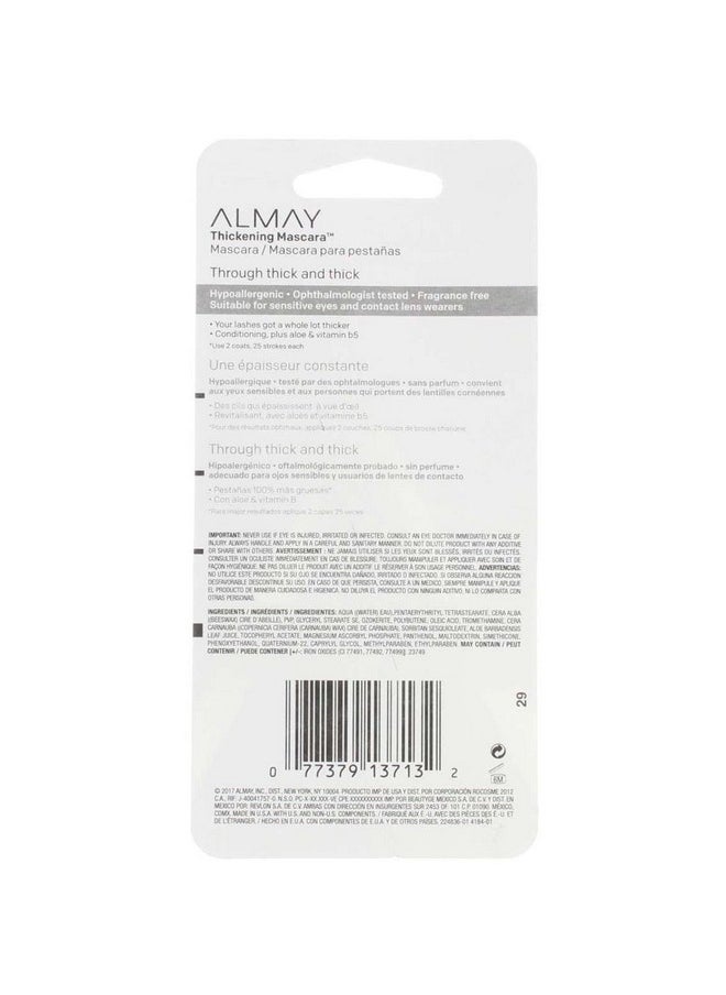 Almay - One Coat Thickening Mascara Blackest Black [401] 0.26 Oz - Image 1