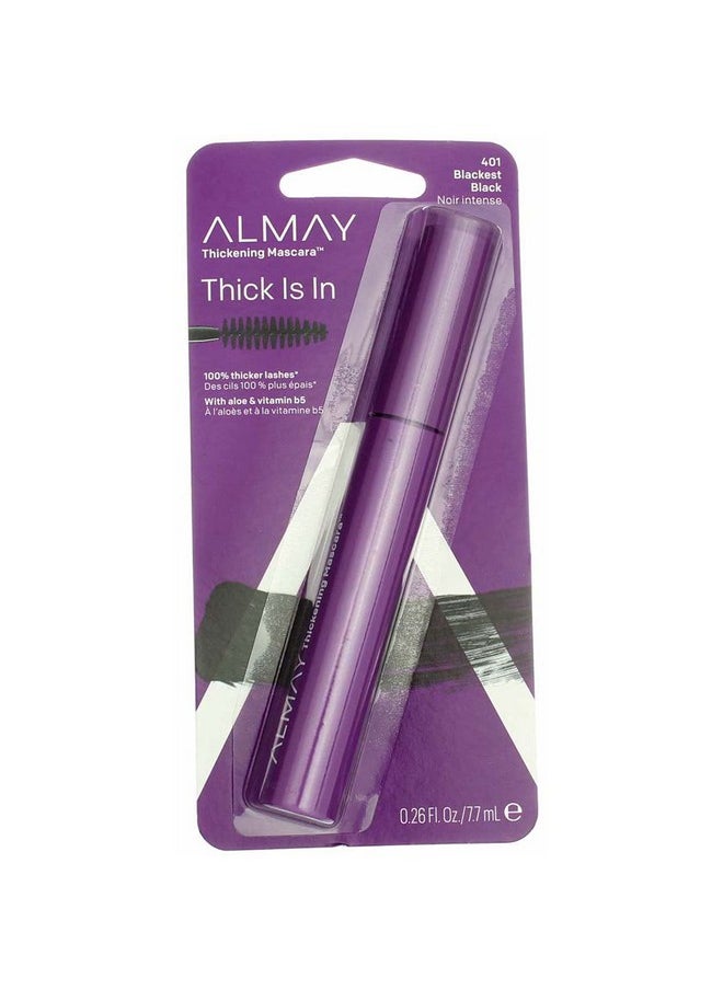 Almay - One Coat Thickening Mascara Blackest Black [401] 0.26 Oz - Image 1