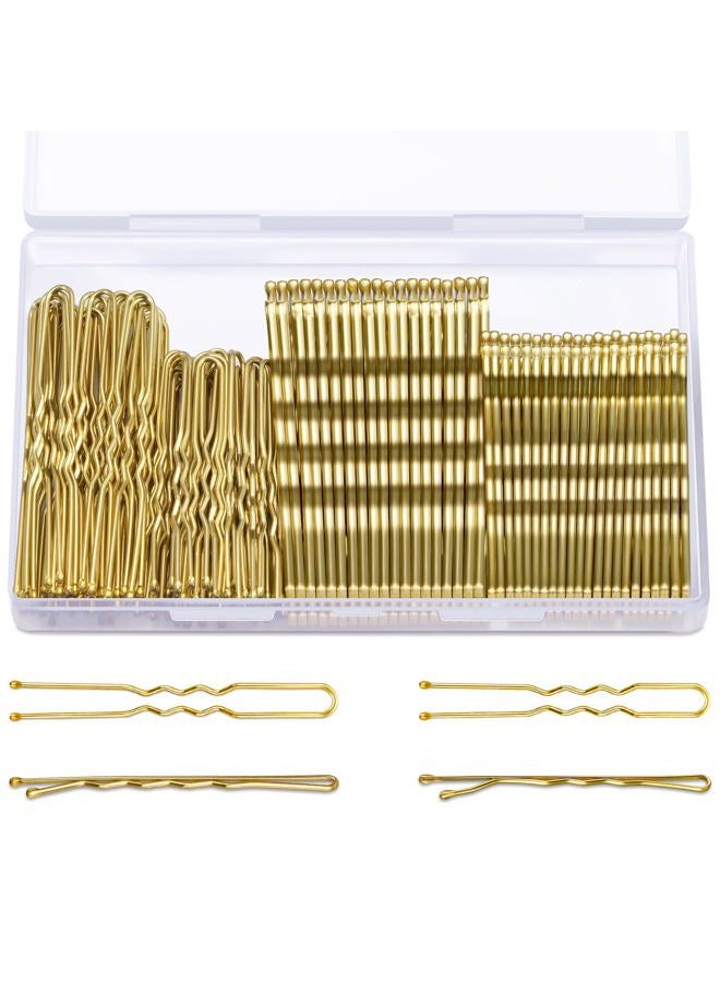 TsMADDTs 200PCS Hair Pins for Women, Blonde U Shaped & Bobby Pins, 2.4 Inch & 2 Inch, 1 Count (Pack of 1), Classic Style, Royalty Theme - Image 1